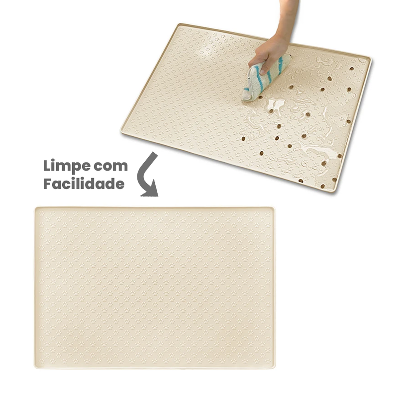 Tapete de Silicone Impermeável para Comedouro de Pets