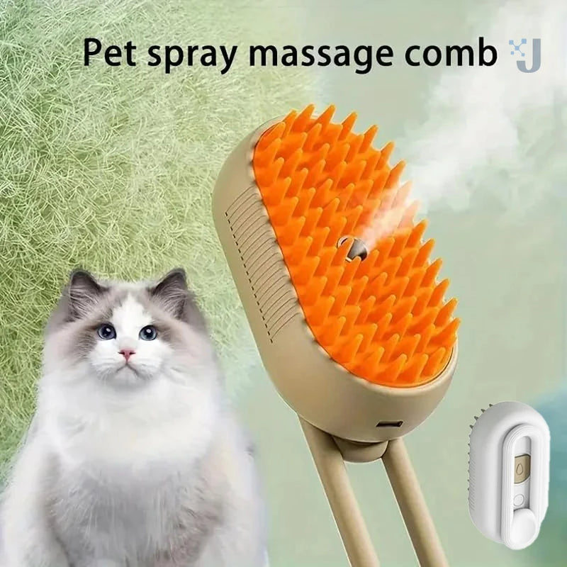 Escova para Pets 3 em 1: Massagem, Limpeza e Remoção de Pelos